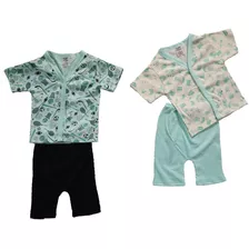 Kit 2 Pijama Bebe Criança Verão Manga Curta Black Friday