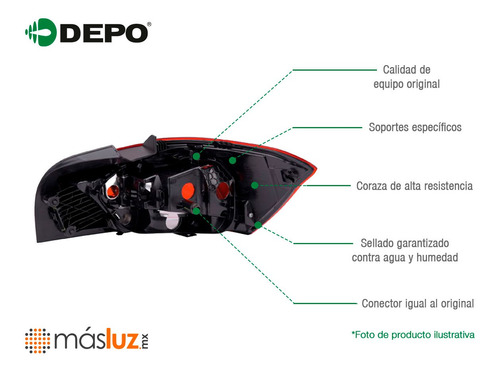 Calavera Izq O Der C/leds Mercedes-benz C300 11/13 Depo Foto 3