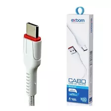 Cabo Carregador Usb Tipo C Reforçado Cor Branco