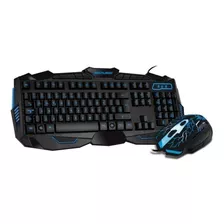 Kit De Teclado Y Mouse Gamer Multilaser Tc195 Inglés Us De Color Negro