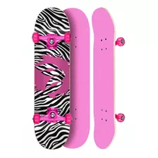 Skate Montado Profissional Cisco Fem Lixa/truck/roda Rosa