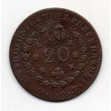 20 Reis 1825r C. Carimbo Geral De 10