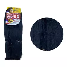 Apliques De Cabelo Sintético Zhang Hair Estilo Entrelace, Preto De 126cm - 6 Mechas Por Pacote