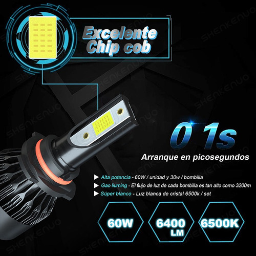 9005 9006 Faro Led De Luz Alta/baja Para Dodge Journey 10-19 Foto 5