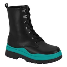 Bota Moleca Coturno Feminino Salto Tratorado Cano Médio 5341