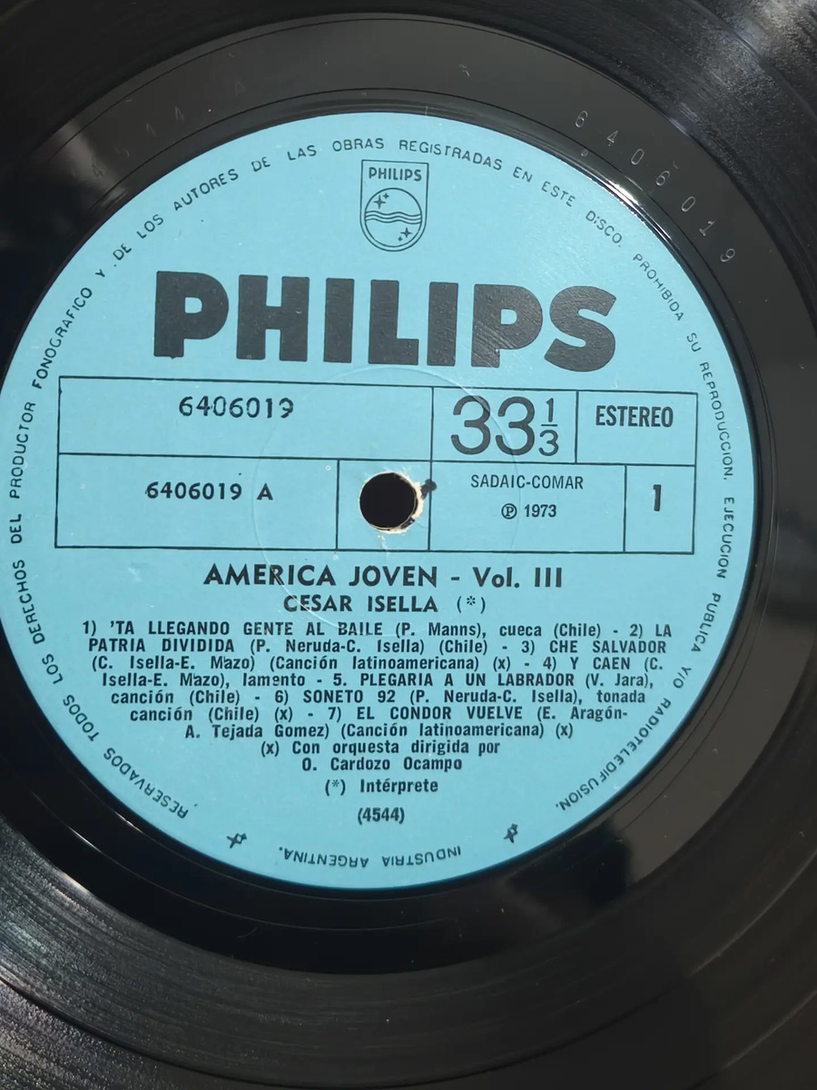 César Isella - America Joven Vol III - vinilo 1973