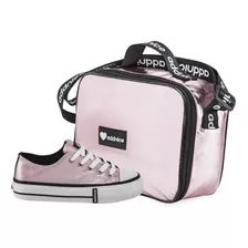 Zapatillas + Bolso Addnice Vulcan Metallic Baja Rosa 2731