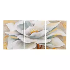 Cuadros Tríptrico Decorativo - Flor Blanca- Sspro