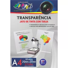 Transparência A4 Off Paper Com Tarja 150 Micra 10 Folhas