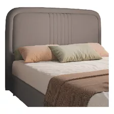 Cabeceira Estofada Para Cama Box Queen 1,60m Chicago Dobuê Cor Mascavo