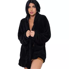 Casaco Sobretudo Teddy Bear Feminino Com Capuz Moda Inverno