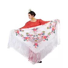 Manton Simil Manila Seda Estampado Baile Flamenco Español 