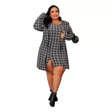 Conjunto Vestido Tubinho Com Sobretudo Plus Size Promoção 