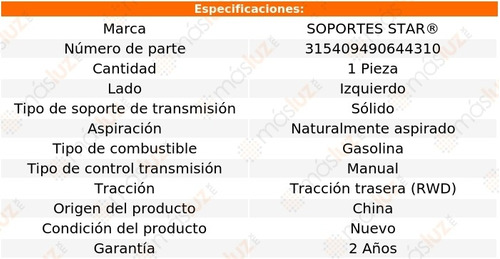 1) Soporte Transmisin Izquierdo Mx-5 Miata 2.0l 4 Cil 12/13 Foto 2