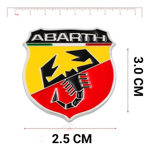 Emblema Abarth Fiat Abarth Metlico Original Relieve Foto 2