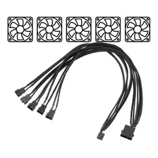 Hub Pwm Fan Splitter Cooler 4 Pinos Cabo Reforçado P/ 5 Fans