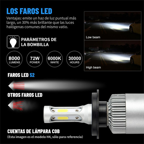 Bombillos Luz Led Luz Alta Y Baja 8000lm 6000k Para Ford Foto 5