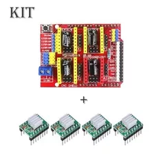 Kit Shield Cnc V3 + 4 Controladores A4988 Ramps Impresora 3d
