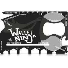 Cartão Multi Ferramentas Carteira 18 Em 1 Ninja Wallet Aço Cor Preto