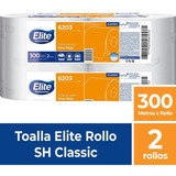 Toallas De Papel Elite Classic Rollo 300mts Pack X2 Unidades