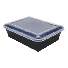 10 Pote Plástico Preto Freezer E Micro 850ml C/tampa R-041 