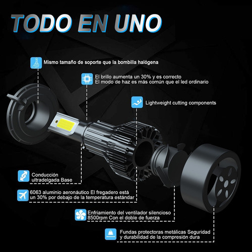 Para Ford Escape 08-12 9008 Kit De Focos Led Haz Alto/bajo Foto 7