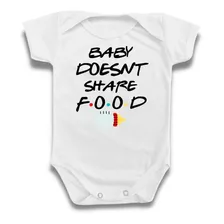 Body Roupa Bebê Frases Série Friends Food Divertido Infantil