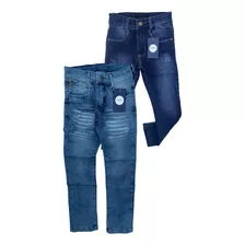 Combo Kit 2 Calça Jeans Infantil Menino Com Elastano 4 Ao 8 
