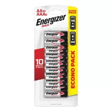 Pack Pilha Energizer Alcalina Max Aa10+aaa6 = 16 Pilhas