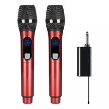 Kit 2 Microfones Dinâmico Sem Fio Profissional Recarregável