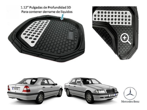 Tapetes Carbon 3d + Par Cojines Mercedes Benz C230 93 A 00 Foto 6