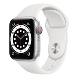 Apple Watch  Series 6 (gps+cellular) - Caja De Aluminio Plata De 40 Mm - Correa Deportiva Blanco