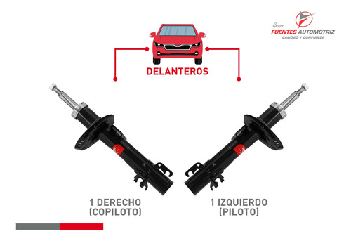 Juego 2 Amortiguadores Delanteros Para Audi A1 2013 2014 Gas Foto 2