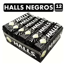 Halls Negra Extra Fuerte Cont. 12 Paquetes