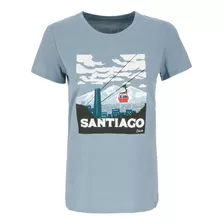 Polera Manga Corta Santiago Women Light Blue Doite