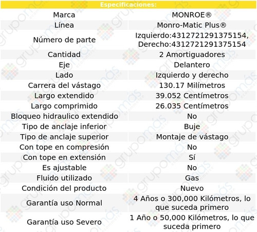 2 Amortiguadores Gas Monro-matic Plus Del Acura Slx 96-99 Foto 3