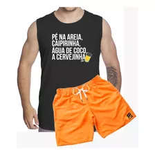 Mega Combo Regata Masculina + Short Tactel Black Friday Top