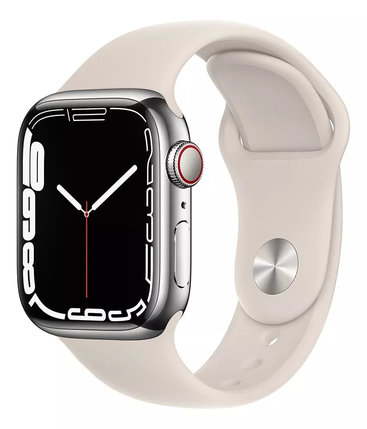 Apple Watch Series 7 (gps + Cellular, 41mm) - Caixa De Aço Inoxidável Prateada - Pulseira Esportiva Estelar
