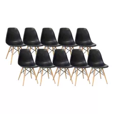 Cadeira De Jantar Decorshop Charles Eames Dkr Eiffel, Estrutura De Cor Preto, 10 Unidades