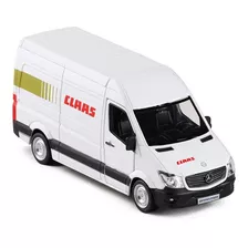 Miniatura Sprinter Mercedes Benz Branca Metal - Escala 1:36