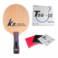 Raquete De Ping Pong Sanwei K2 Huieson Carbon Preta/vermelha Fl (côncavo)