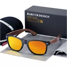 Óculos De Sol Hastes Madeira Polarizado Barcur Kit Completo