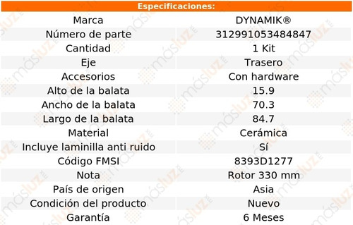 Balatas Ceramicas Tra Touareg V6 3.6l 08/09 Dynamik Foto 3