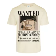 Playera Cartel Wanted Roronoa Zoro One Piece 1,111 Millones