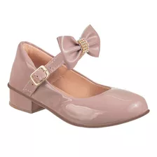 Sapatilha Infantil Laço Strass Boneca Moda Salto Sapatinho