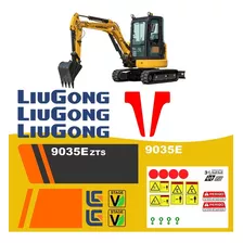 Kit Adesivos Completo Liu Gong 9035-e P/ Máquinas Pesadas Cor Preto