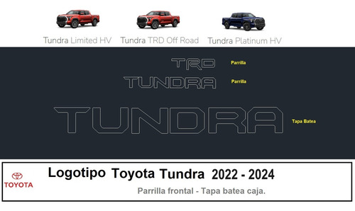 Letras Logotipo Tapa Batea (caja) Toyota Tundra 2022 - 2023 Foto 6