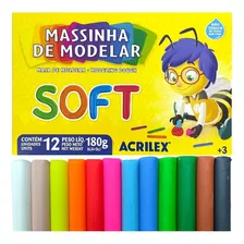 Massinha De Modelar Massa Soft Acrilex 12 Cores