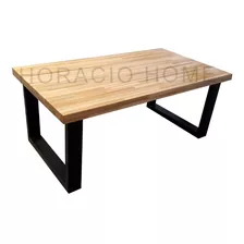 Mesa Living Ratona Gruesa Hierro Y Madera - Horacio Home