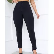 Calça Montaria Feminina Skinny Flanelado Ziper E Bolso